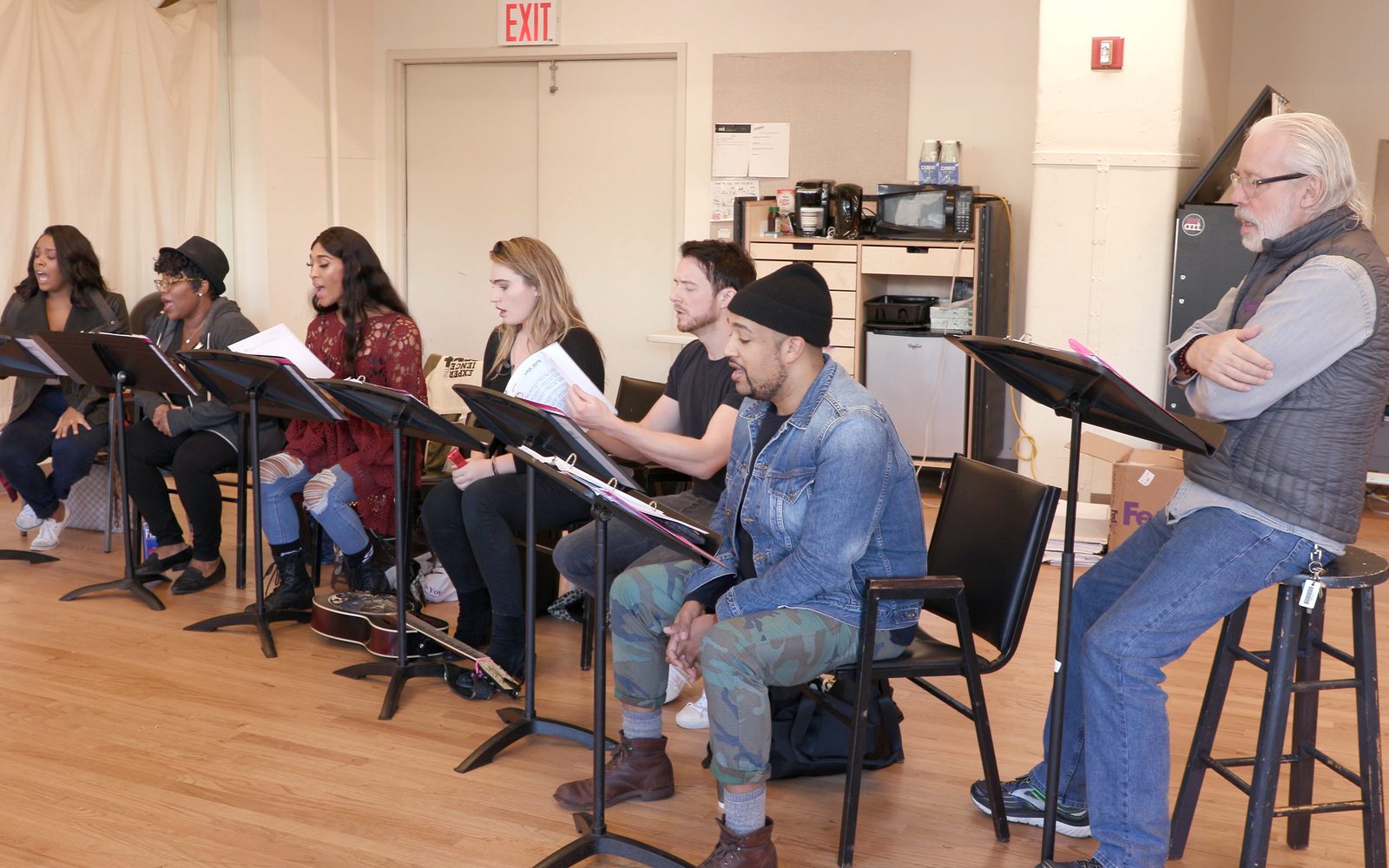 The Company of ExtraOrdinary in rehearsal.